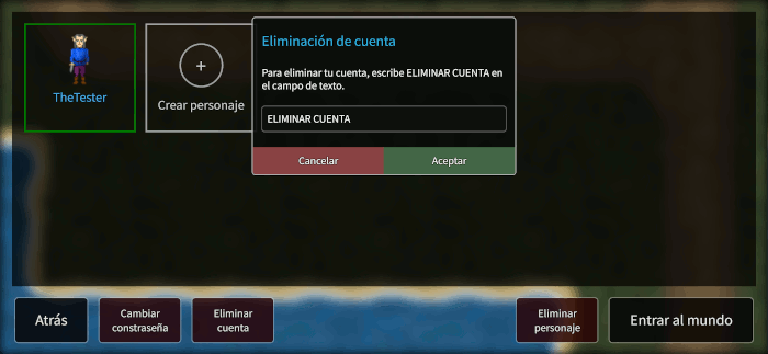 Account deletion step 2